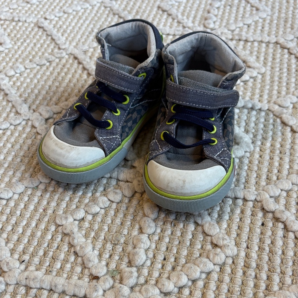 See Kai Run Gray and Neon Kids Sneakers